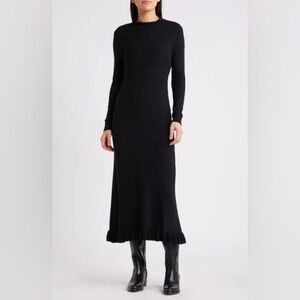 Treasure & Bond Black Long Sleeve Sweater Dress size M